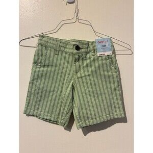 NWT Cat & Jack Green Stripe Stretch Shorts - Boy's 6